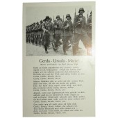 Postcard with soldier song "Gerda-Ursula-Marie"